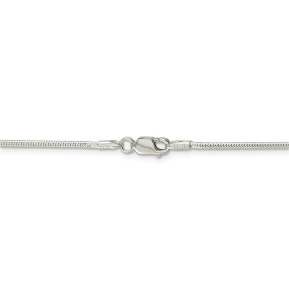 1.5mm Sterling Silver, Round Solid Snake Chain Necklace, 16 Inch - Picture 4 of 8